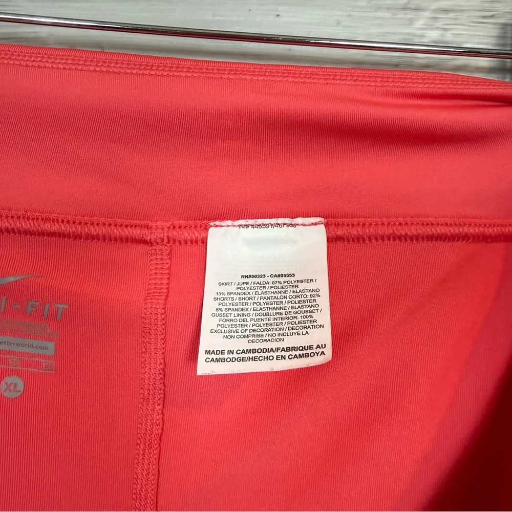 Nike Dri-FIT Coral Pink Tiered Tennis Skort - Size XL - Picture 7 of 9